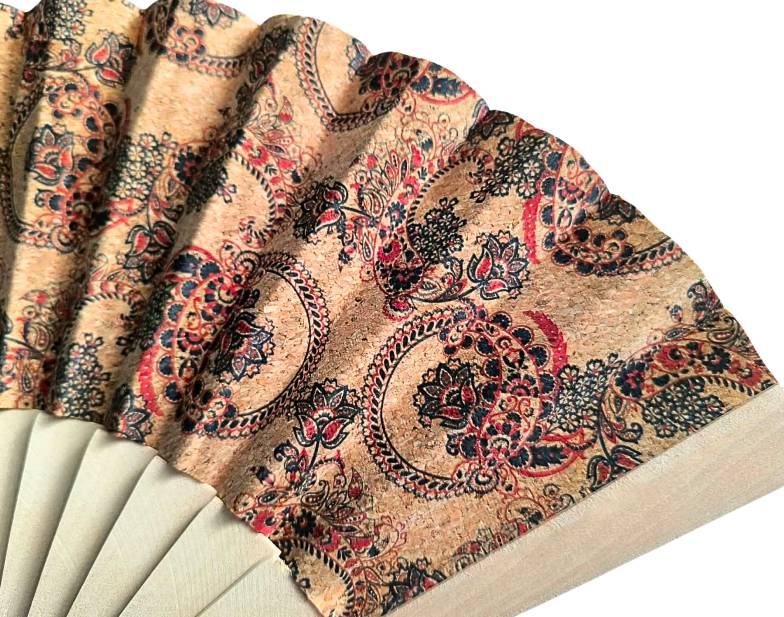 Korkový skládací vějíř Retro 3